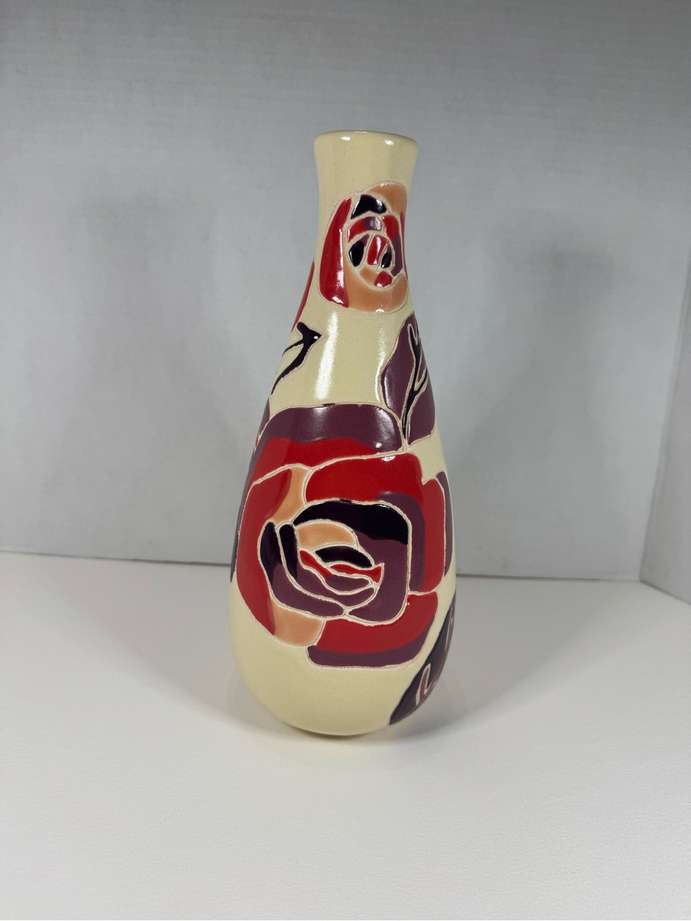 OPALHOUSE Large Canyon Pottery Vase Abstract Boho Floral  Discontinued  10.5”